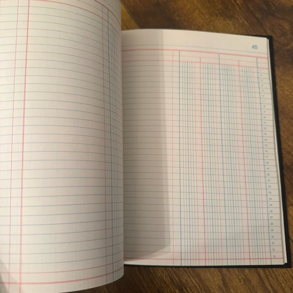 Wilson Jones 4 Column‎ Account Book S293 Ledger Black Hardcover 80 Pages